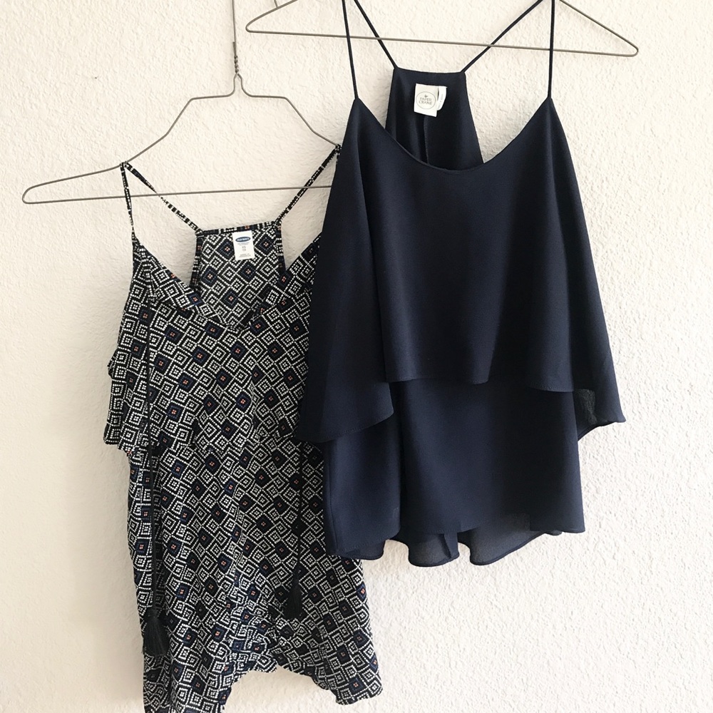 TWO flowy tank tops